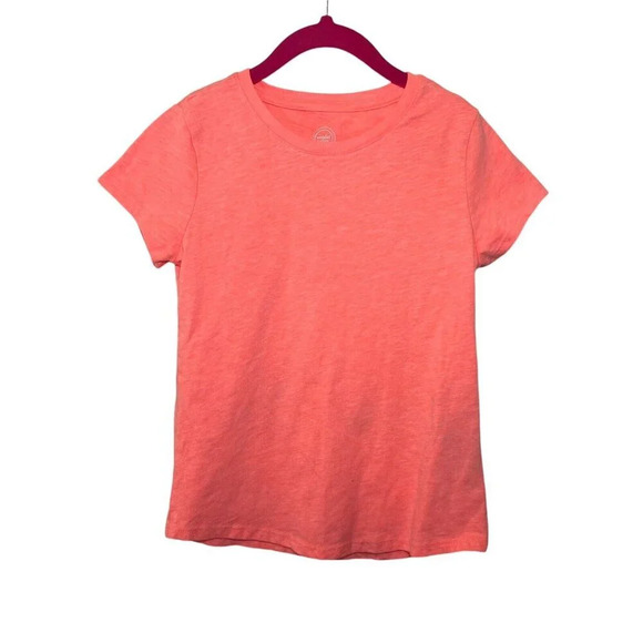 Wonder Nation Orange Short Sleeve T Shirt Girls Size Medium 7-8 Basic Plain Knit - Picture 1 of 3
